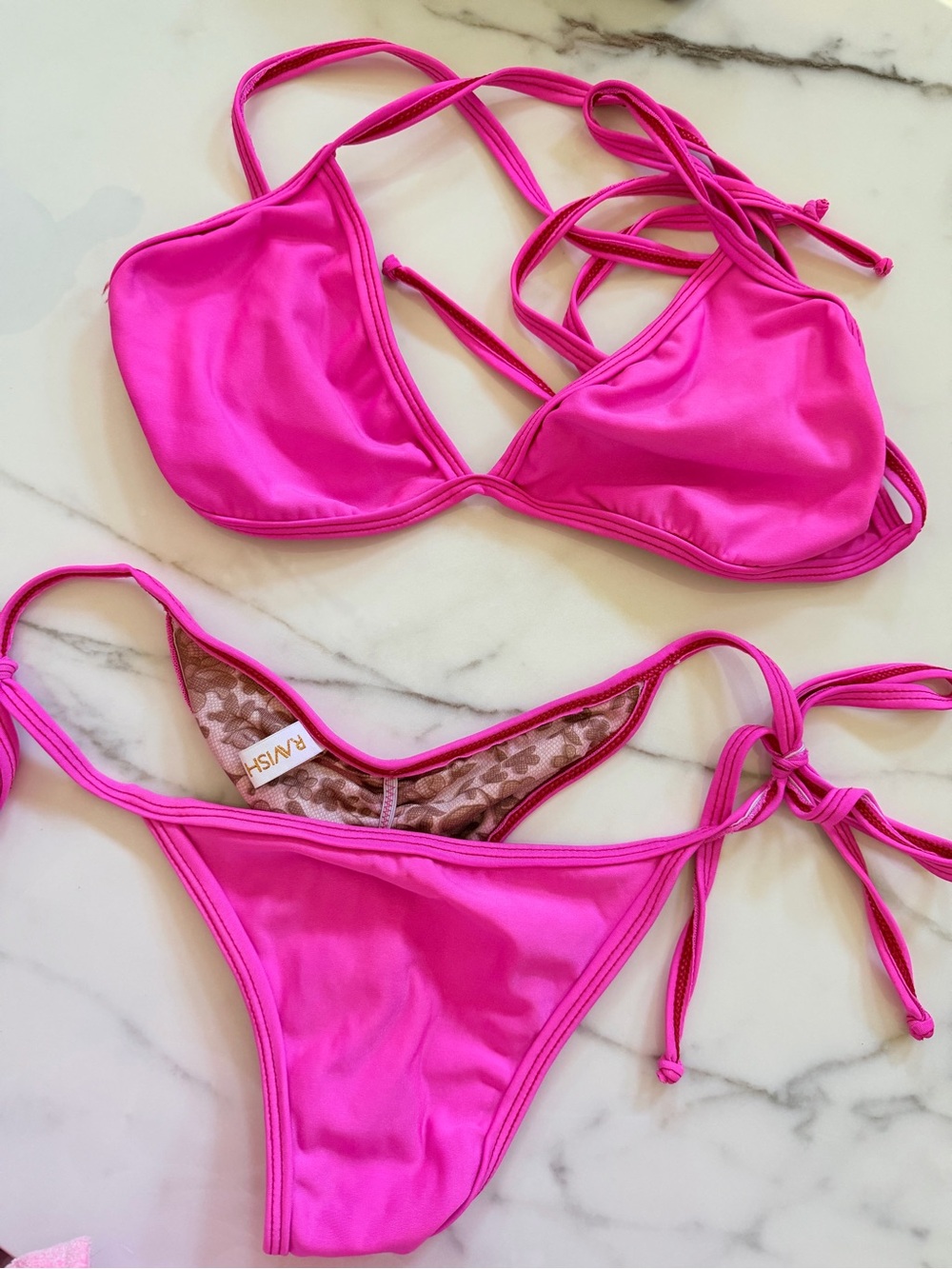 Ravish Sands Pink String Bikini Set - 36D/M-L
